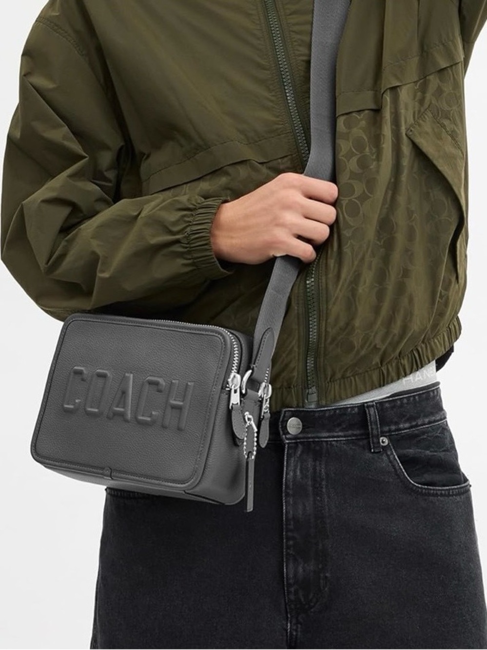 COACH Charter Crossbody 24 | Graphic Logo | Charcoal | NWT | Original Packaging - Picture 1 of 9